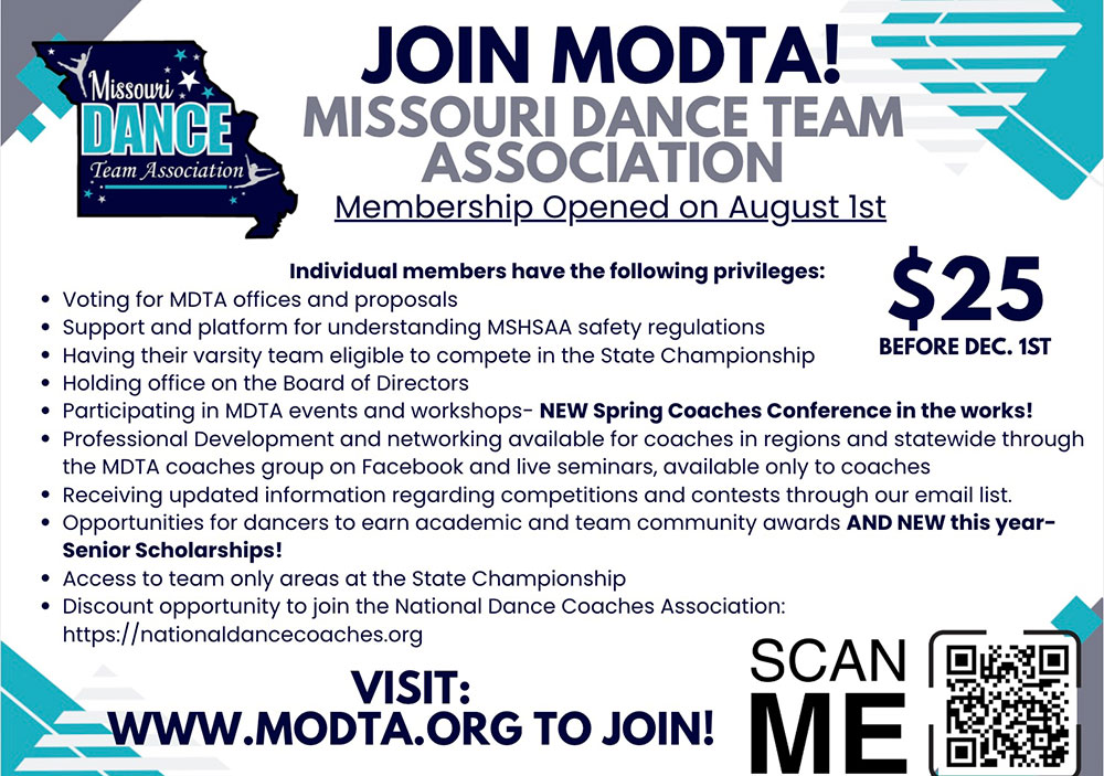 Membership for Missouri Dance Team Association in St. Charles Missouri