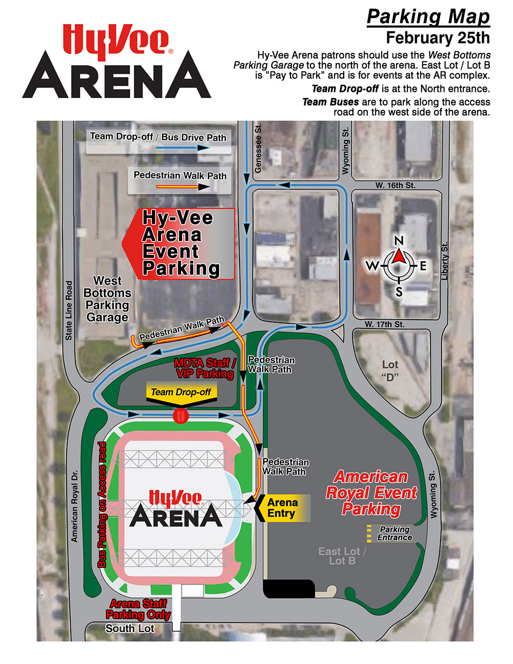 Missouri Dance Team Association State Championships - HyVee Arena Parking Layout